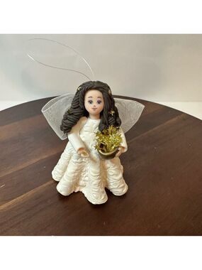 VTG Avon Kneeded Angels Angel Ornament Shooting Stars Basket Gold Accents